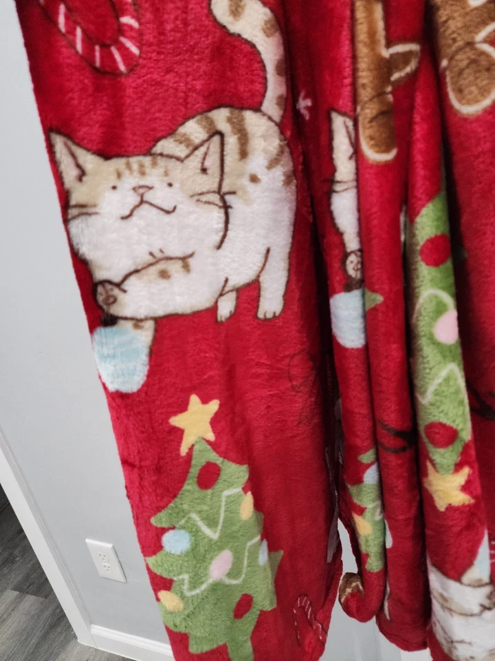 Bastón de caramelo árbol hombre pan de jengibre gatos alegre gatito Navidad único raro Foto 2 de 4