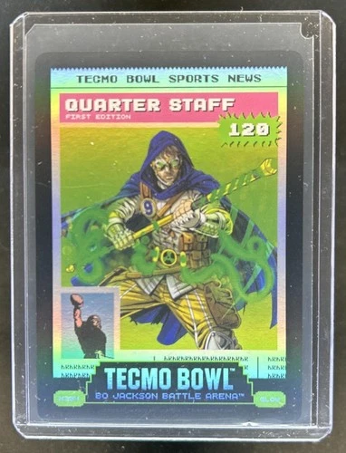 2026 Bo Jackson Battle Arena Tecmo Quarter Staff 1st News Battlefoil SSP #N234