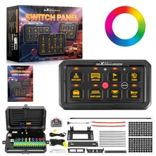 8 Gang Touch Switch Panel For Universal Pickup SUV UTV ATV RGB Backlight 12V-24V