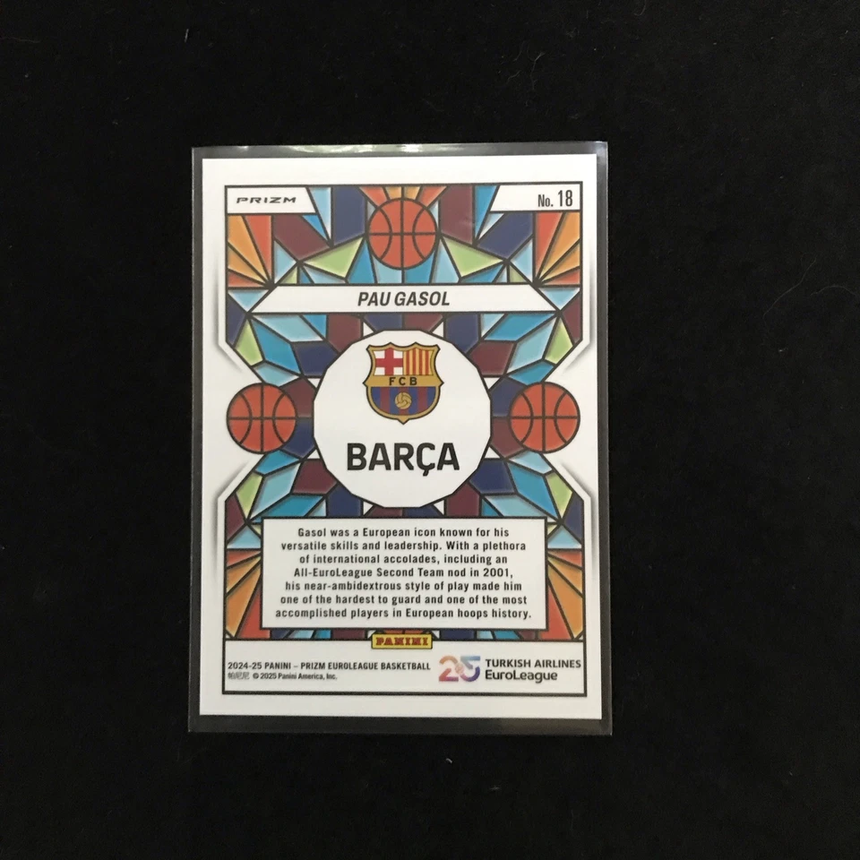 Vitral Pau Gasol 2024-25 Panini Prizm Euroliga Prizm #18 SSP Foto 2 de 2