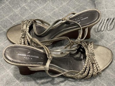 Women Daniel Hechter Heels Silver Leather 39.5