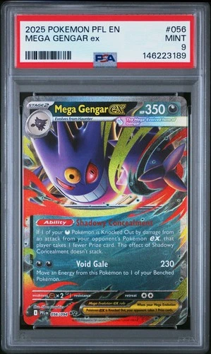 2025 POKEMON PFL EN-PHANTASMAL FLAMES #056 MEGA GENGAR EX PSA 9