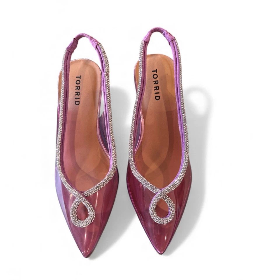 Tacón adornado punta puntiaguda rosa tórrido (WW) talla 7,5 Foto 4 de 4