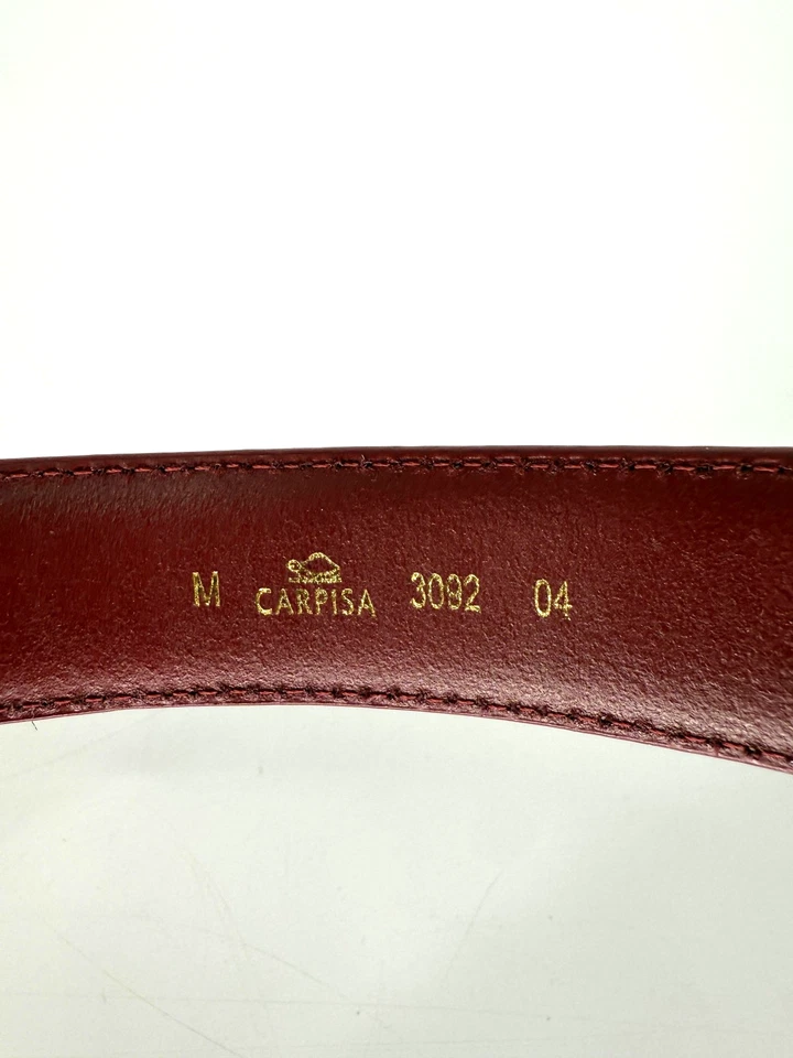 Cinturón Carpisa Mujer Mediano Cuero Borgoña Tono Dorado Envoltura Hebilla Ovalada 3032 04 Foto 3 de 4