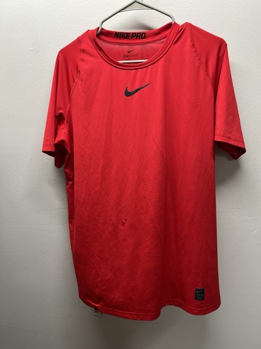 #K145 Nike Men’s Large Dri Fit Pro Combat Red Fitted Training Top Shirt