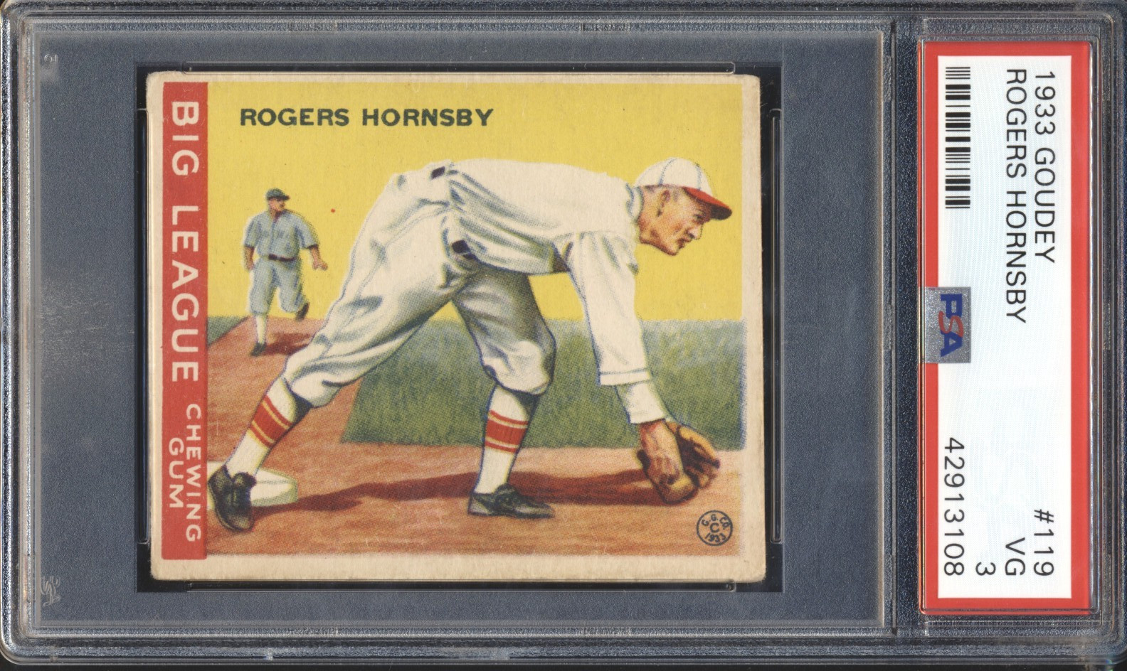 1933 Goudey Baseball Rogers Hornsby #119 PSA 3 ST. LOUIS CARDINALS VG HOF view 2