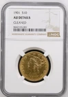 1901 Liberty Head $10 Gold Eagle Coin NGC AU Details Great Luster, Fresh Slab