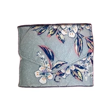 Vera Bradley Ultralight RFID Mini Tri-fold Wallet Cherry Blossoms NWT Blue