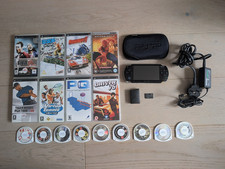 Sony PSP with soft case, memory card, power cable, games & film - MINT CONDITION