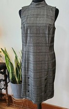 Apt 9 Sleeveless Mock Neck Plaid Sheath Dress Medium M