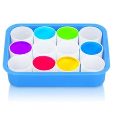 12 PCS Painting Cups Storage Box No Spill Washable Mix Cups Tools Set