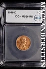 1946-D Lincoln Wheat Cent-ICG MS 66 RD Choice Gem BU No Reserve #SLL786