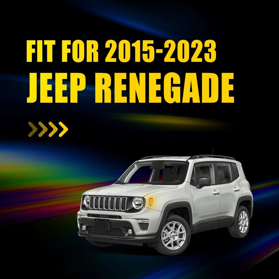 For Jeep Renegade 2015 2016 17 18 Amber LED Front Fender Side Marker Lights 2-20 - Image 2 of 4