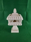 VTG 1950s Westmoreland Wedding Box Hand Painted Milk Glass Grape Vine Candy Dish