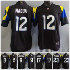 Tariffs​ Free! LAR Rams FUSE Rivalries Collection Black Sewn Stitched Jersey.