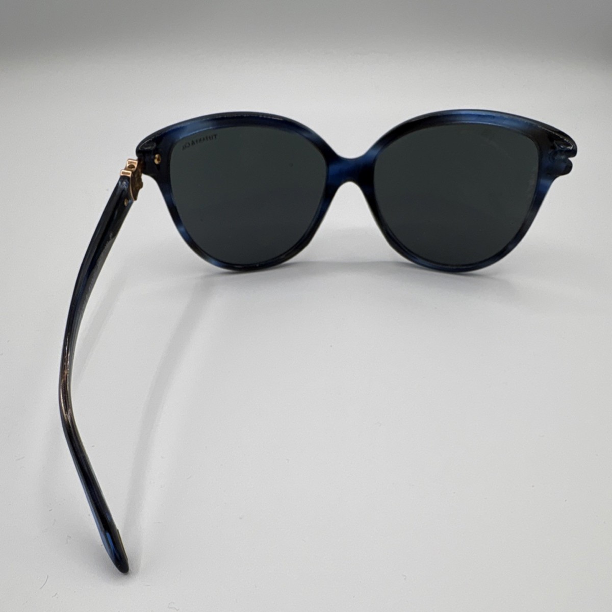 Tiffany & Co. Cat-Eye Sunglasses in Dark Blue with Gold Bridge Tiffany & Co. TF4251F M (56 - 16) with Blue lenses and Black  main image 2
