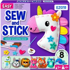EZCRA Unicorn Sewing Kit for Kids Ages 4-8 - 8 Beginner miniature, Animal