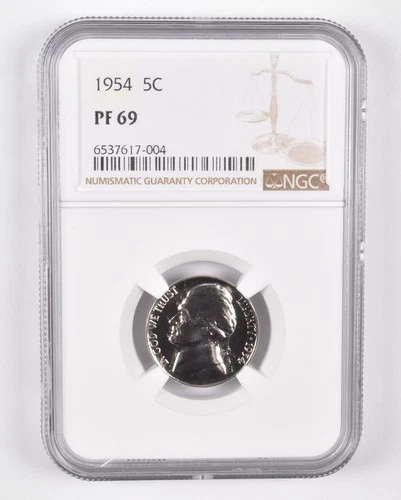 PF69 1954 Jefferson Nickel NGC PR Proof Brown Lbl *2712