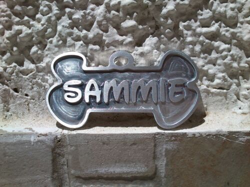 Custom made Dog-cat collar's ID tag-double sided, carved/engraved aluminium - Picture 1 of 81