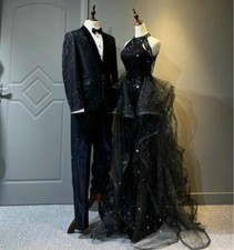 Gorgeous Shine Sequins Diamante Halterneck Gown Banquet Party Evening Dresses