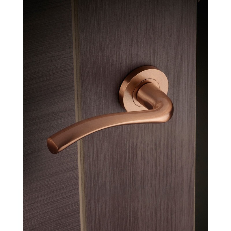 Zoo Hardware Olympus Door Handles - Tuscan Rose Gold Finish, Pair