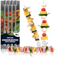 16X SchaschlikspießE Aus Edelstahl - 30 Cm Lange FleischspießE