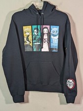 Official Demon Slayer Two-sided Graphic Heavyweight Black Anime Manga Hoodie SML