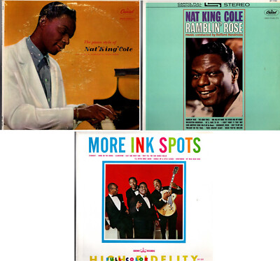 Set of NAT KING COLE INK SPOTS 33 1/3 rpm Vinyl LP Records