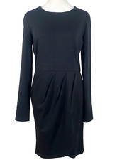 Emploi New York Women's Sheath Faux Wrap Front Dress Blk  Knee Length S