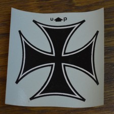 Vintage Iron Cross Water Decal Hot Rod Surf Helmet Chopper Biker Gasser Rat Old