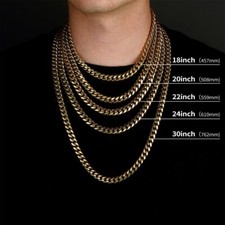 Titanium Steel Miami Link Chain Hip-Hop Jewelry Necklace Bracelet Non-Fade