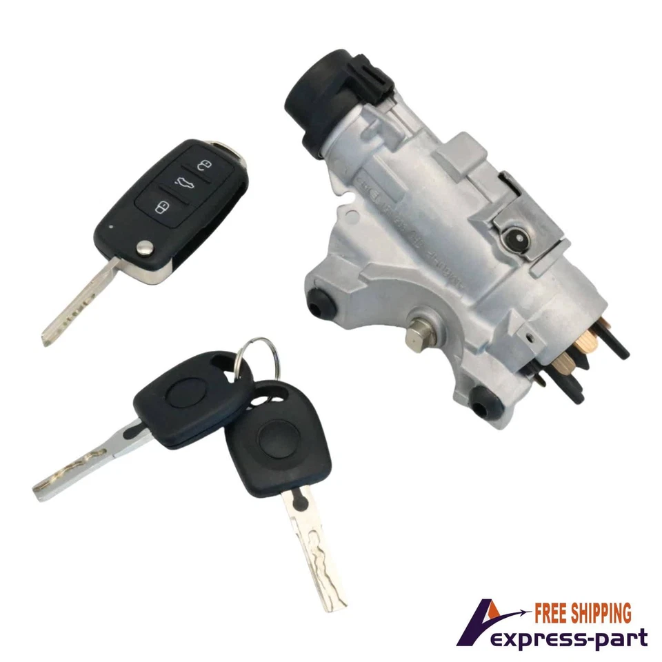 For Audi 98-09 A4 Quattro Ignition Lock Cylinder Assembly With Key Shells - Image 4 of 4