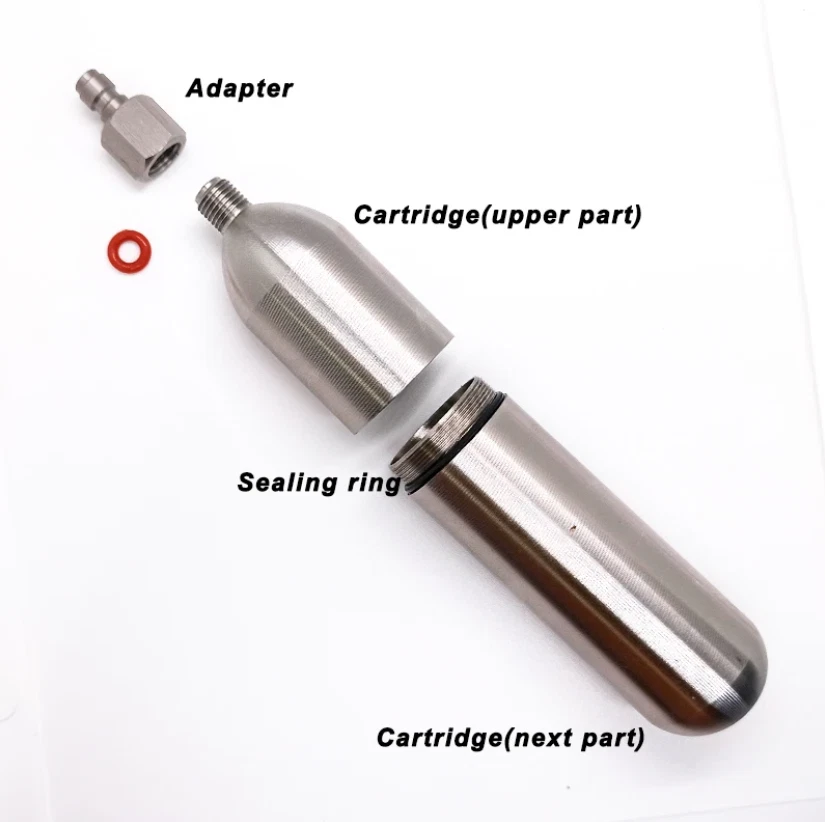 45g Co2 Cartridge Refillable 3/8-24UNF, 1/2-20UNF Thread Inflatable Rechargeable - Image 3 of 4