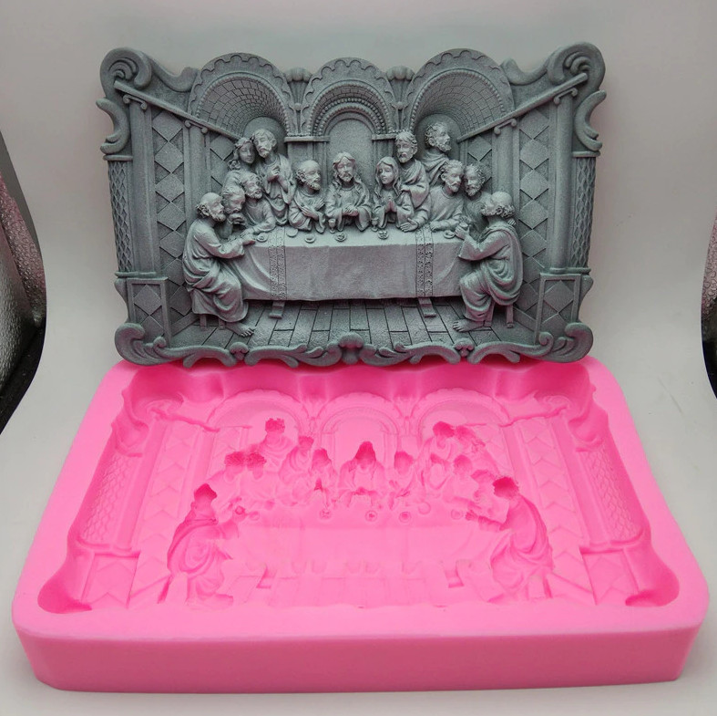 Last Supper Reusable Silicone Mold Wax Resin Art Cast Craft Altar Home Decor DIY