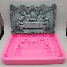 Last Supper Reusable Silicone Mold Wax Resin Art Cast Craft Altar Home Decor DIY