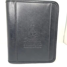Sherwin Williams Organizer Black Leather Zip Office Planner Portfolio Gemline