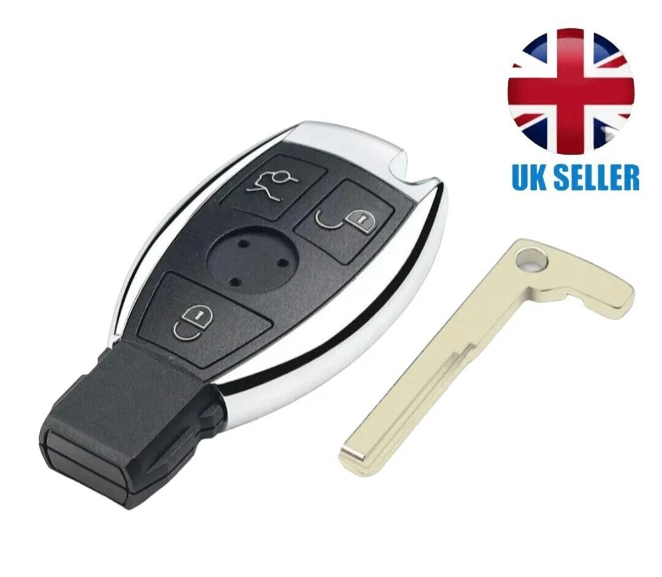 Replacement Car Key Fob Case For Mercedes Benz A, B, C, E, and S Class 3 Button - Image 2 of 4
