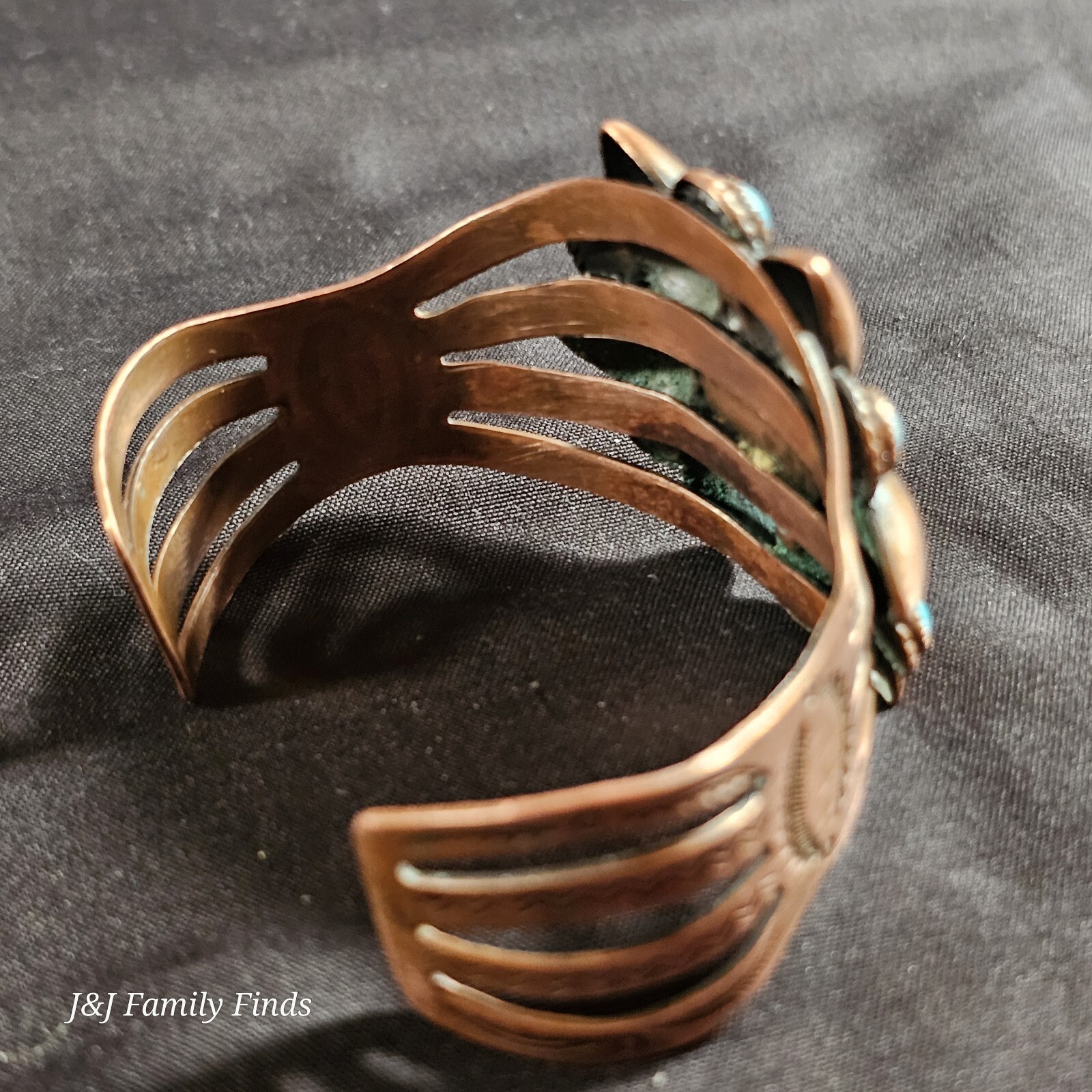 Vtg Bell Solid Copper & Turquoise Cuff Bracelet F… - image 18