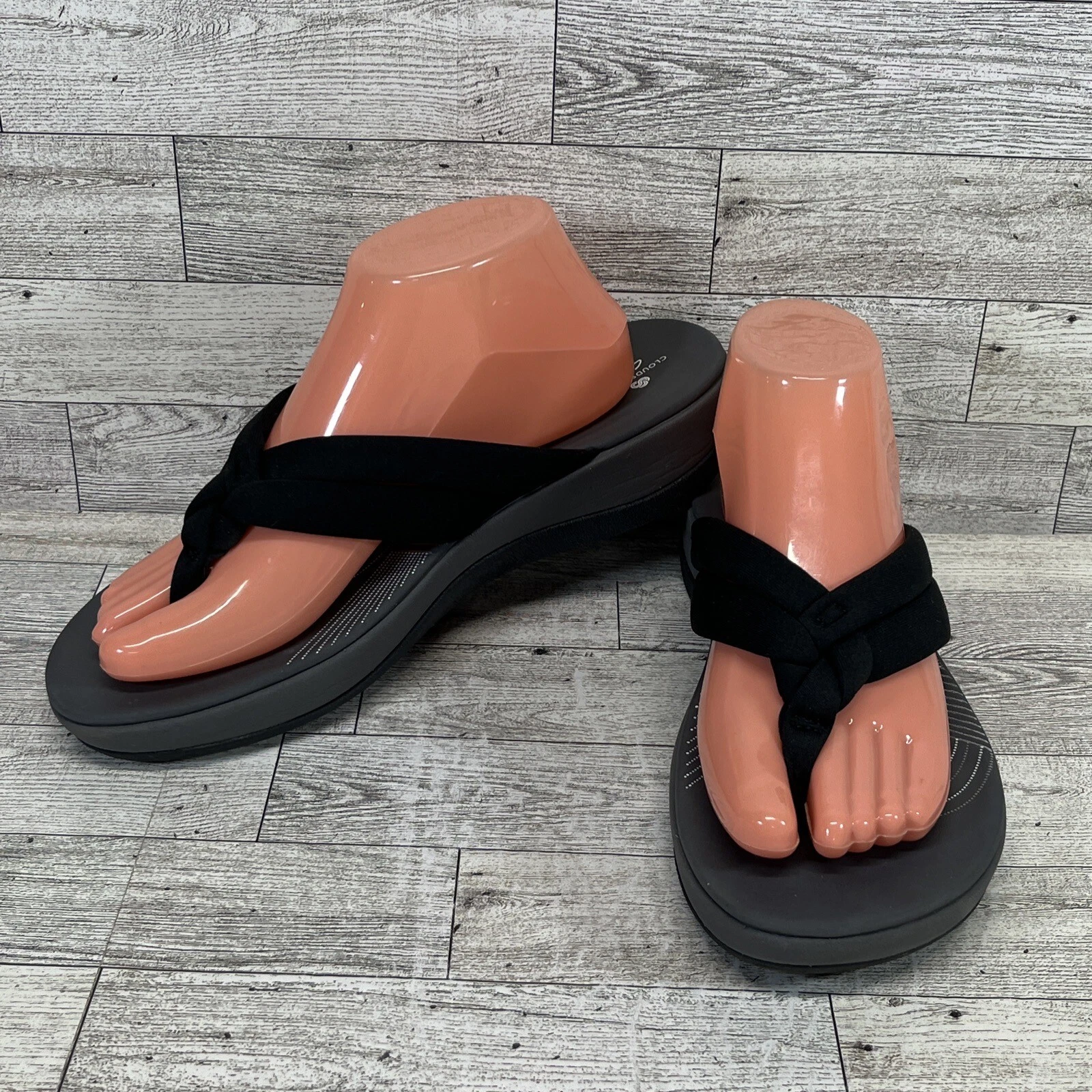 Sandali infradito Clarks Cloudsteppers Arla Kaylie neri grigi donna taglia 10M