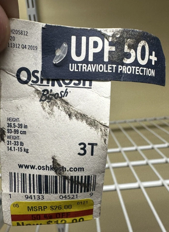 Camisa de natação Oshkosh B'Gosh "Surf Every Day" azul marinho manga curta tamanho 3T nova - Imagem 3 de 4