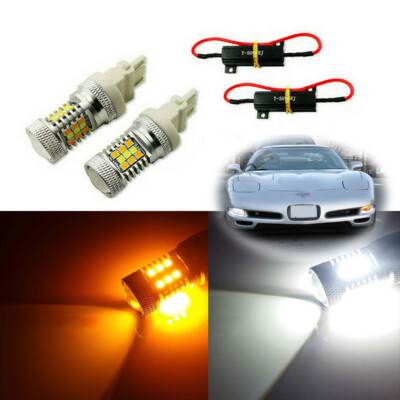 Switchback LED DRL Turn Signal Lights Bulbs Kit For 1997-2004 Chevy Corvette C5
