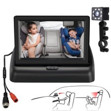 Outdoor Baby Safety 4.3" Car Seat Mirror Rear Camera Monitor Foldable Screen HD
