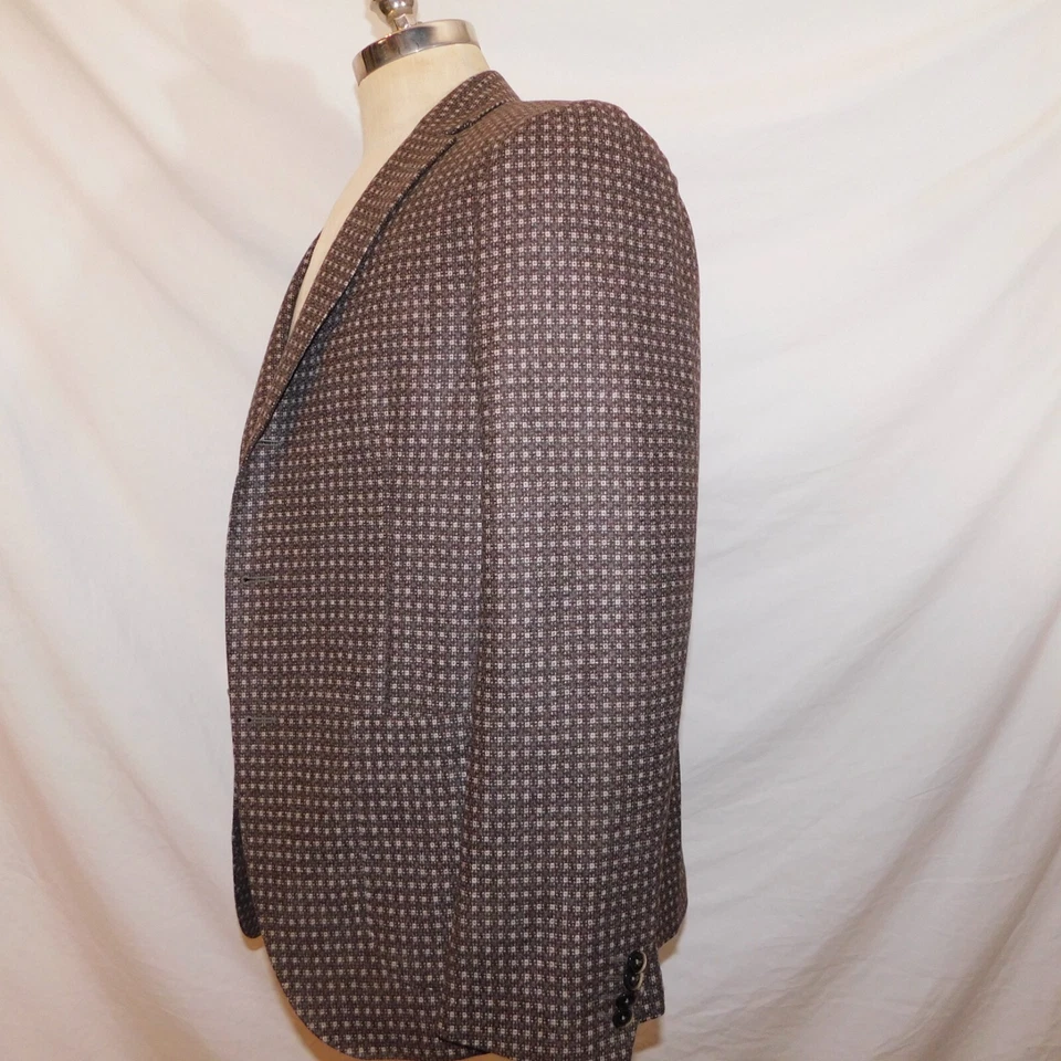 Chaqueta Blazer de Lana Altea Milano Para Hombres Talla 52 EE. UU. 42 Abrigo Deportivo Marrón Tito Foto 3 de 4
