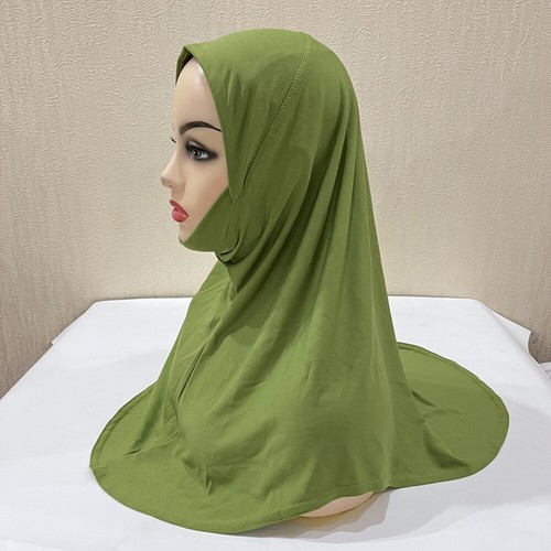 Girls Child Plain Color Muslim Hijab Islamic Headscarf fit for 5-9 Years Kids - Picture 31 of 33