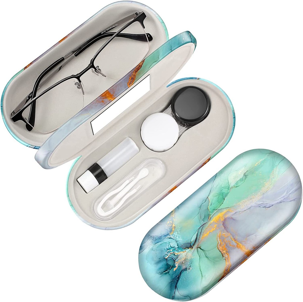 in Contact Lens Case Glasses Case Portable Contact Lens Travel Case  Mirror