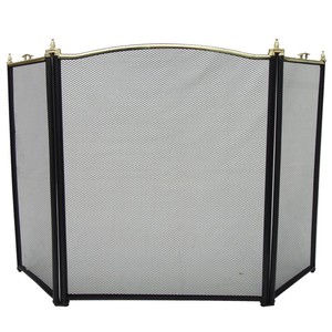 Fireplaces Accessories Screens Fire Guard Black Brass Fireside