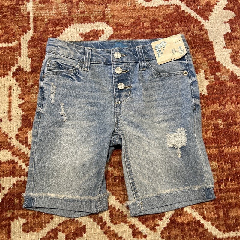 Jeans Denim Shorts There Abouts Brand NWT Girls 6 Reg Distressed Button Fly