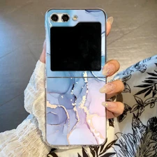 Phone Case Marble For Samsung Galaxy Z Flip6 Flip5 Flip4 3 Folding Slim PC Cover