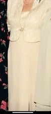 Ecru Mother Of The Bride/Groom Karen Miller Dress Size 14  Brocade Jacket