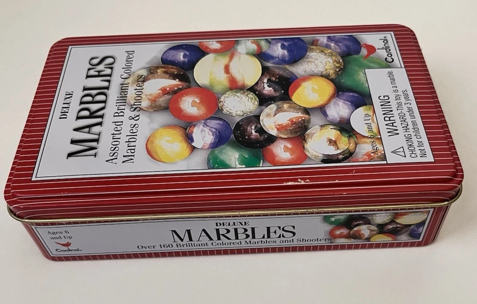 Canicas de lujo 2004 en lata de Cardinal más de 160 canicas y tiradores Foto 4 de 4